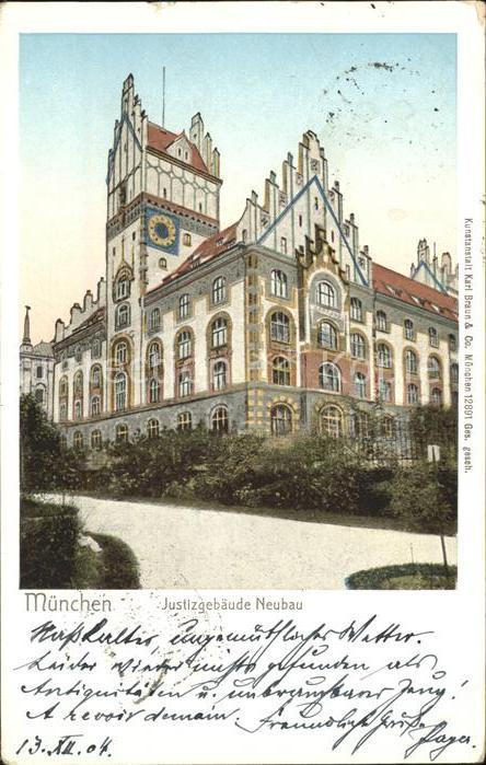 Verlag Braun Nr. 12891 München Justizgebäude Neubau