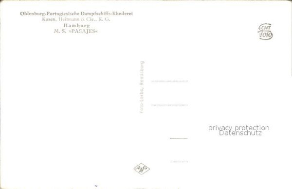 Dampfer Oceanliner Hamburg M.S. Pasajes – Bild 2
