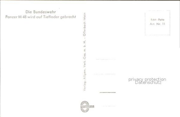 Panzer Tank Panzer M 48 Tieflader Bundeswehr – Bild 2