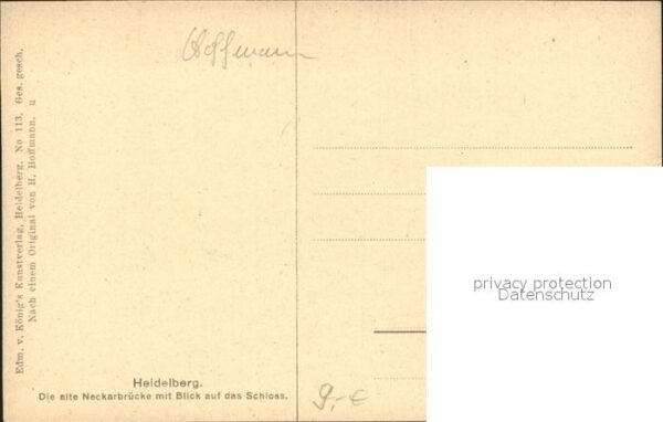 Hoffmann Heinrich Heidelberg alte Neckarbrücke Schloss Nr – Bild 2