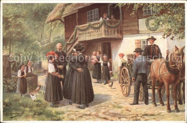 Hoffmann Heinrich Abschied vom Elternhaus Trachten Schwar
