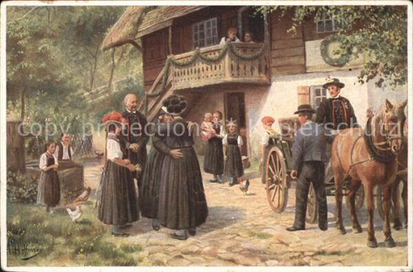 Hoffmann Heinrich Abschied vom Elternhaus Trachten Schwar