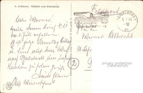 Hoffmann Heinrich Abschied vom Elternhaus Trachten Schwar – Bild 2