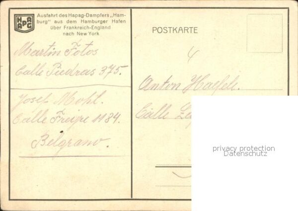 Dampfer Oceanliner Hamburg HAPAG – Bild 2