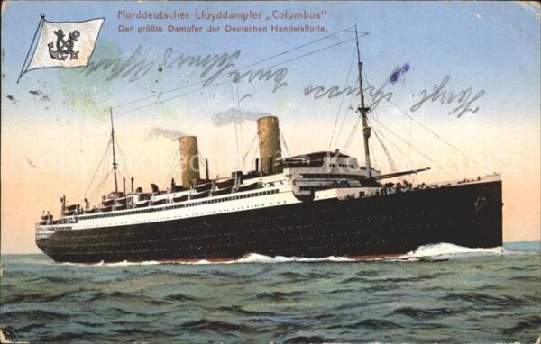 Dampfer Oceanliner Columbus Deutsche Handelsflotte