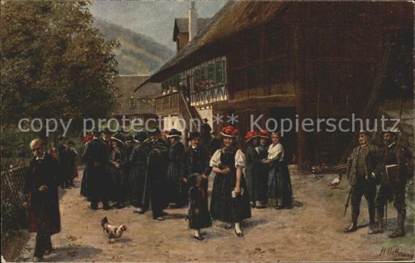 Hoffmann Heinrich Nach der Kirche Nr. 194 Trachten Schwar