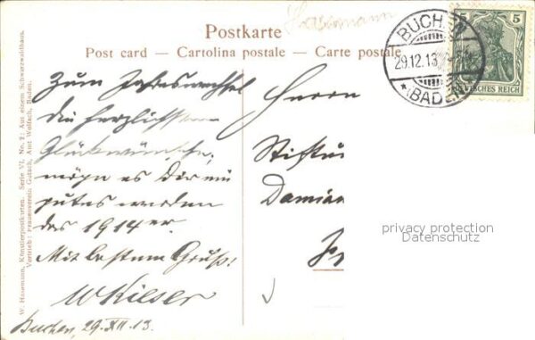 Hasemann W. Aus einem Schwazwaldhaus Serie VI. Nr. – Bild 2