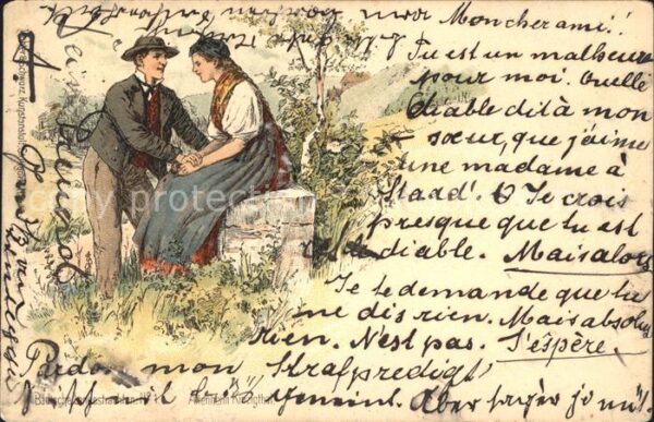 Trachten Baden Altenheim Kinzigtal Litho