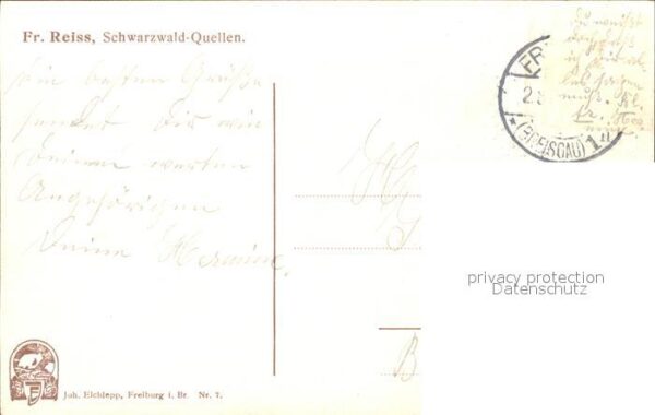 Reiss Fritz Schwarzwald-Quellen Elchlepp Verlag Nr. – Bild 2