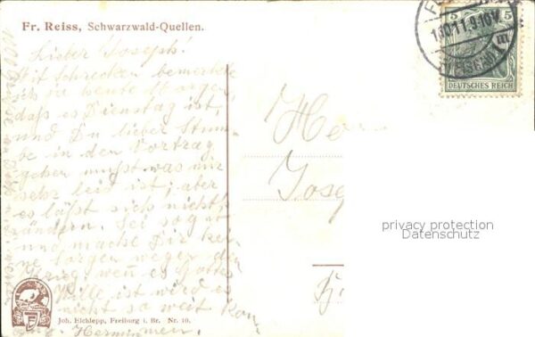 Reiss Fritz Schwarzwald-Quellen Elchlepp Verlag Nr. – Bild 2