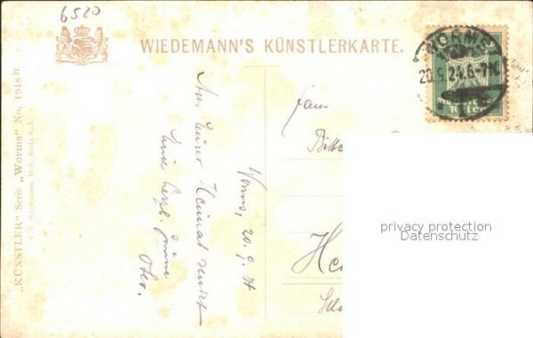 Verlag Wiedemann WIRO Nr. 1948 B Worms Stadtmauer mit Lutherpfört – Bild 2