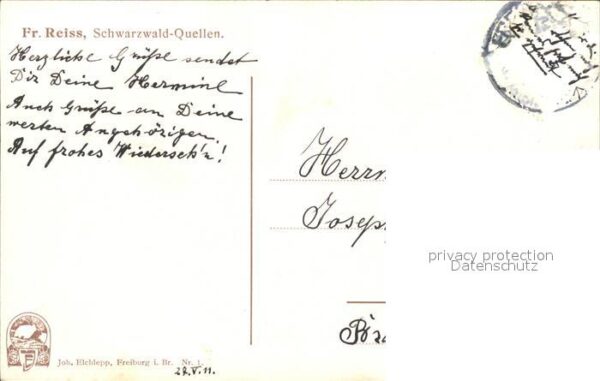 Reiss Fritz Schwarzwald-Quellen Elchlepp Verlag Nr. – Bild 2