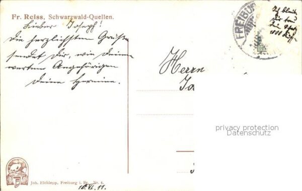 Reiss Fritz Schwarzwald-Quellen Elchlepp Verlag Nr. – Bild 2