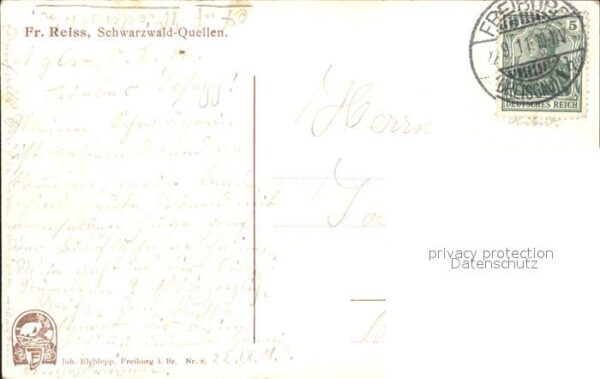 Reiss Fritz Schwarzwald-Quellen Elchlepp Verlag Nr. – Bild 2