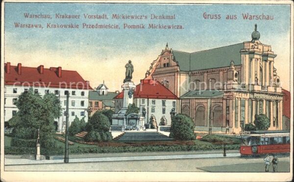 Warschau Masowien Krakauer Vorstadt Mickiewicz Denkmal St