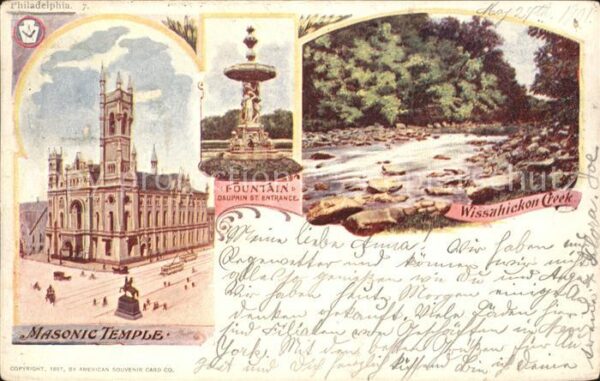 Philadelphia Pennsylvania Masonic Temple Fountain Wissahickon Cre