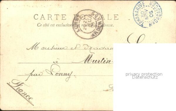 Tananarive Boulevard Riondet Palmier Stempel auf A – Bild 2