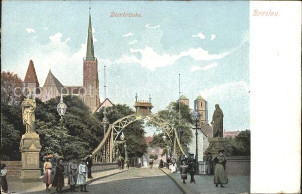 Breslau Niederschlesien Dombrücke Statue