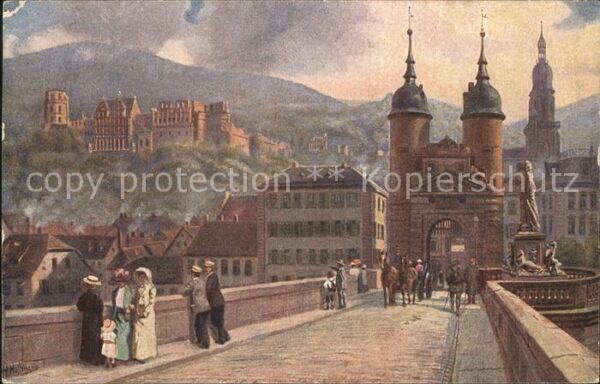 Hoffmann Heinrich Heidelberg alte Neckarbrücke Schloss Nr