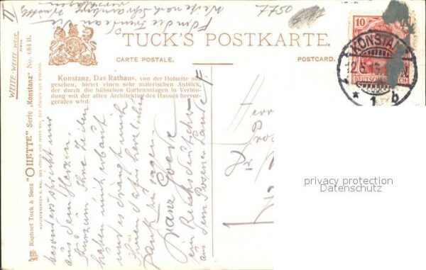 Verlag Tucks Oilette Nr. 684 B Konstanz Das Rathaus – Bild 2