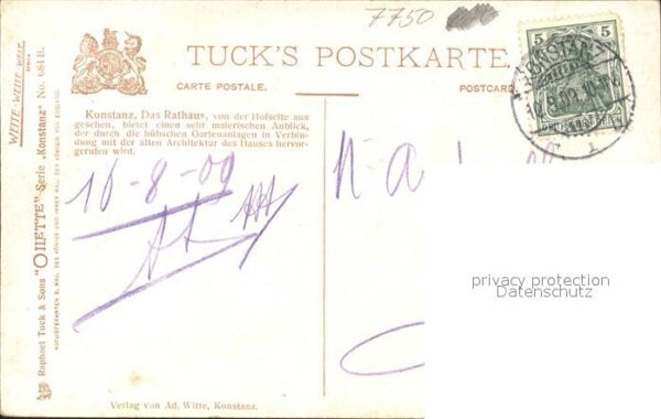 Verlag Tucks Oilette Nr. 684 B Konstanz Das Rathaus – Bild 2