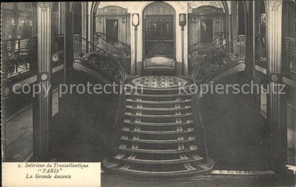 Dampfer Oceanliner Paris Interieur La Grande descente