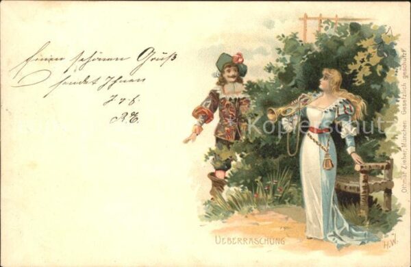 Trompeter Scheffel Überraschung Litho