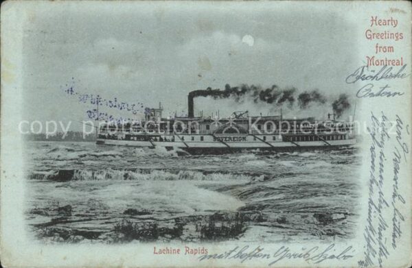 Dampfer Seitenrad Sovereign Montreal Lachine Rapids