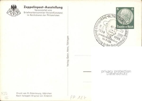 Zeppelin Graf Zeppelinpost-Ausstellung Konstanz am Bo – Bild 2