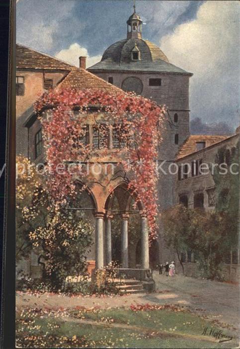 Hoffmann Heinrich Heidelberg Schlosshof Brunnenhalle Wart