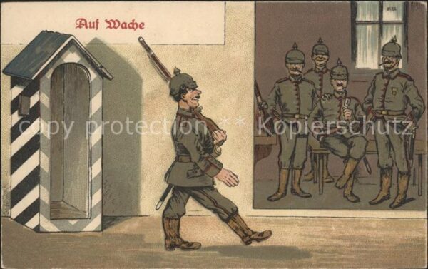 Leibgarde Wache WK1 Pfeife Wache Litho
