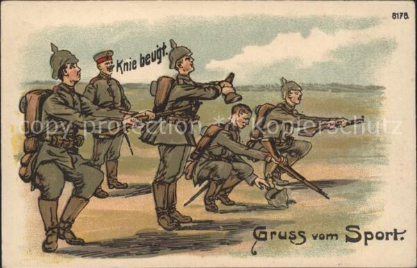 Sport Soldaten Kniebeugen Litho