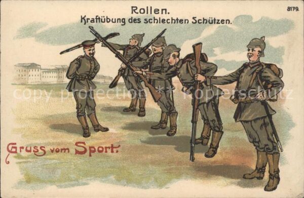 Sport Soldaten Schützen Litho