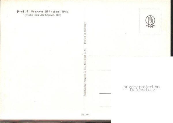 Steppes Edmund Prof. Weg Schwäbischen Alb Nr. 7001 – Bild 2