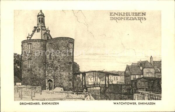 Enkhuizen Dromedaris Watchtower Künstlerkarte