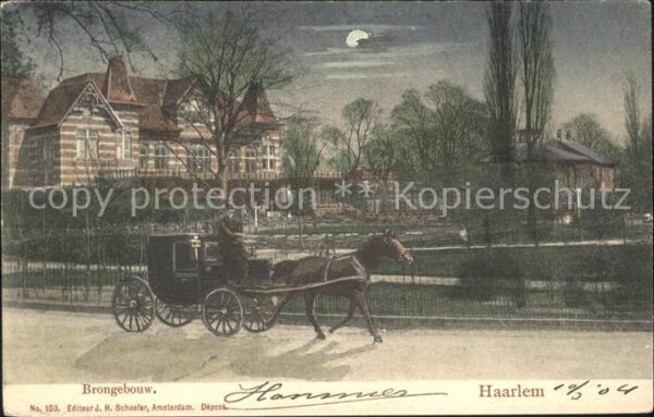 Haarlem Brongebouw Pferdekutsche