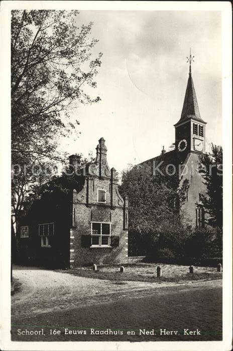 Schoorl Raadhuis en Ned Herv Kerk Rathaus Kirch