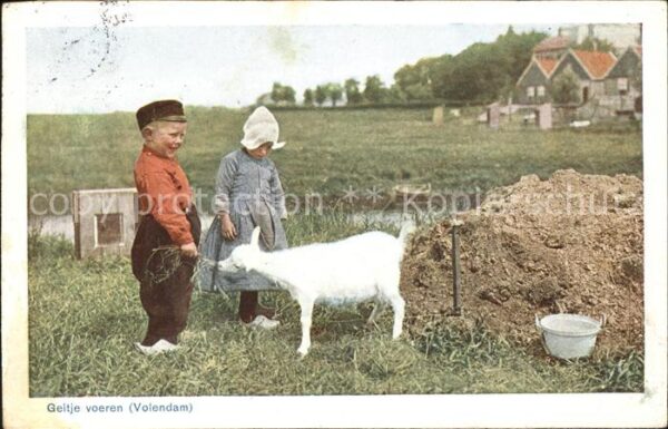 Volendam Geitje voeren Kinder Ziege