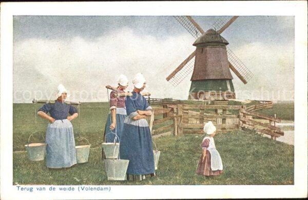 Volendam Terug van de weide Windmühle