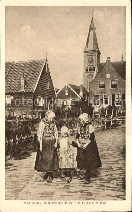 Marken Dorpsgezicht Village View Mädchen Kirch
