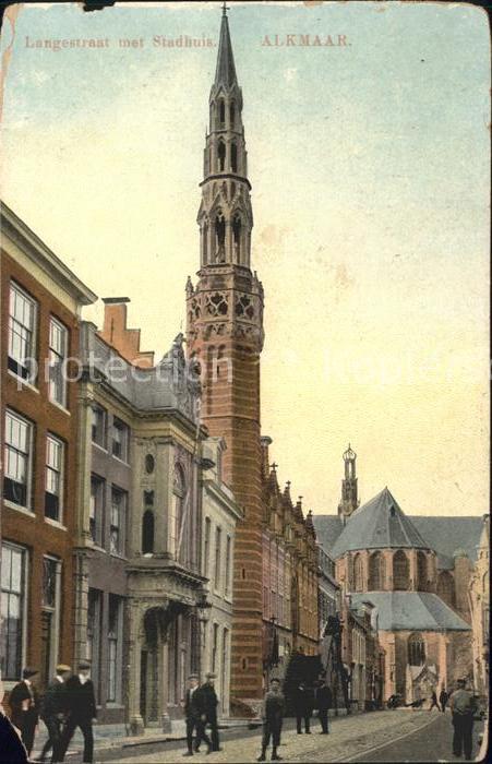 Alkmaar Langestraat met Stadhuis