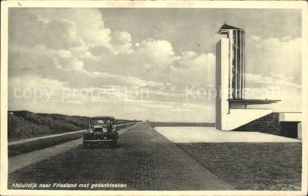 Wieringen Afsluitdijk naar Friesland met gedenkte