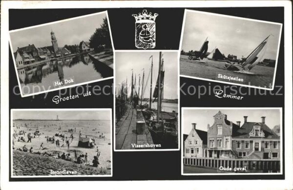 Lemmer Dok Skutsjesilen Oude gevel Strandleven
