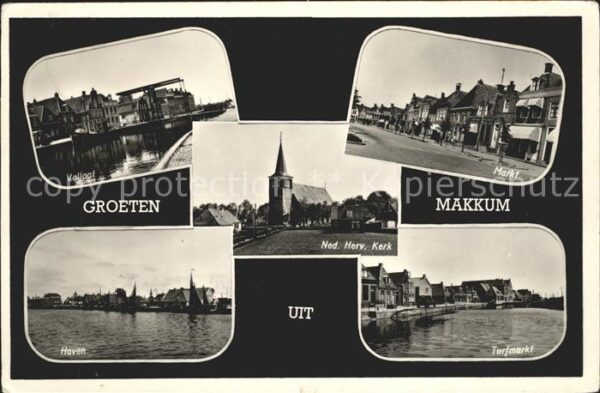 Makkum Vallat Markt Turfmarkt Ned Herv Kerk Ha
