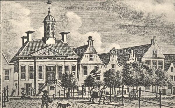 Stavoren Stadhuis in de 17e eeuv Künstlerkarte