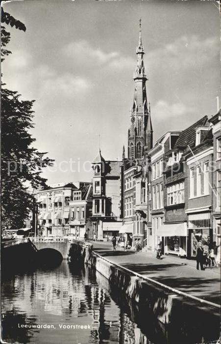 Leeuwarden Voorstreek Kanal Kirchturm