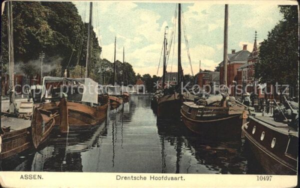 Assen Drentsche Hoffdvaart Fischerboote Kanal
