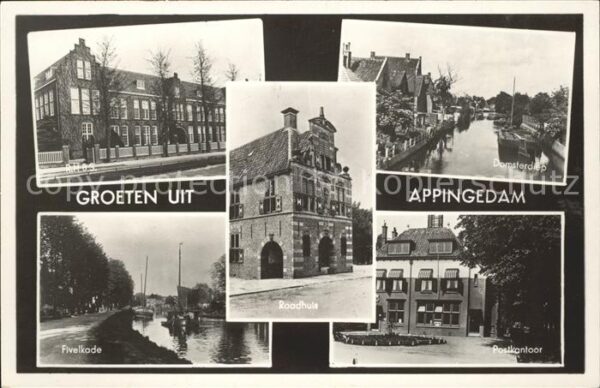 Appingedam Groningen RHBS Gebouw Damsterdiep Postkantoor Raa