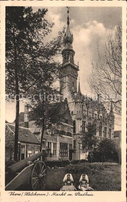 Veere Markt und Stadhuis Kanone