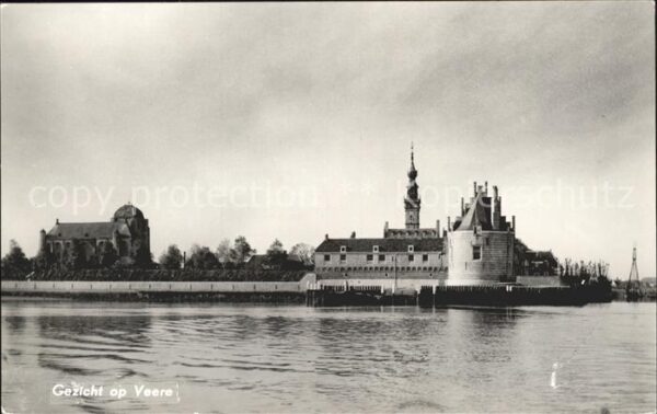 Veere Kerk Stadhuis Blick vom Meer